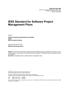 IEEE 1058 Project Management Plan