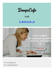 DumpsCafe SAP-E HANAAW 16 Free Demo