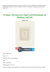 kindle$@@ #Values The Secret to Top Level Performance in Business and Life 'Read_online'