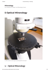Optical Mineralogy – Mineralogy 