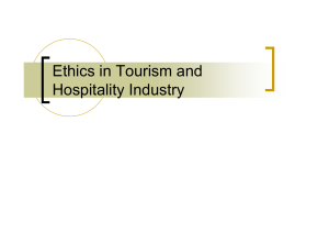 Ethics in Tourism and Hospitality