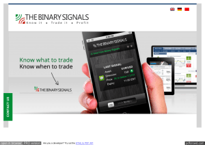 Binary Options Signals The Binary Signal