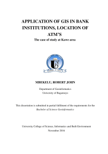 APPLICATION OF GIS IN BANK INDUSTRIES,LOCATION OF ATM'S