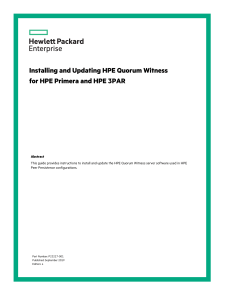 HPE a00089072en us Installing and updating HPE Quorum Witness for HPE Primera and HPE 3PAR