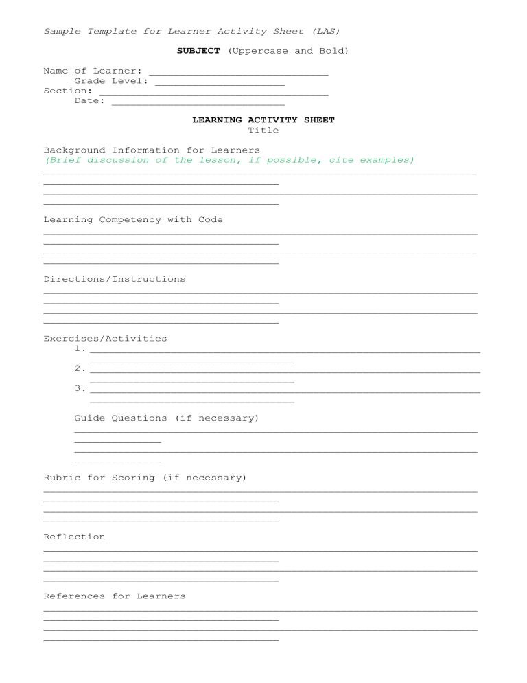 sample-template-for-learner-activity-sheet-las-english