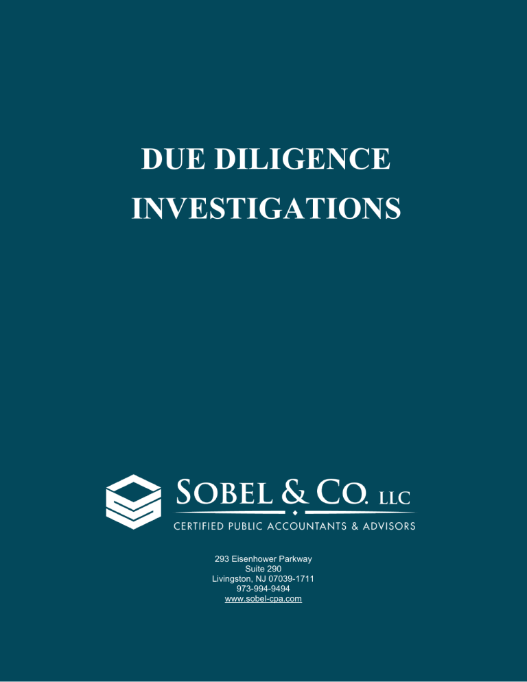 Due Diligence Investigations Packet