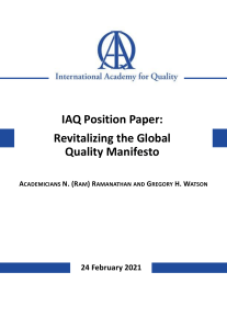 IAQ Position Paper-Revitalizing the Global Quality Manifesto