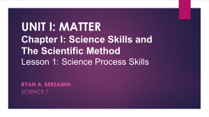 SCIENCE 7--science process skills 1