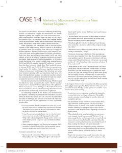 case 1 4 Marketing Microwave Ovens to a New Market Segment