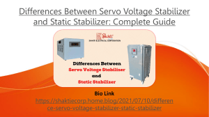 Differences Between Servo voltage Stabilizer and Static Stabilizer