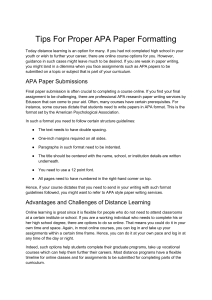Tips For Proper APA Paper Formatting
