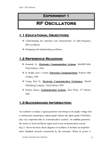 Experiment 1 RF Oscillator