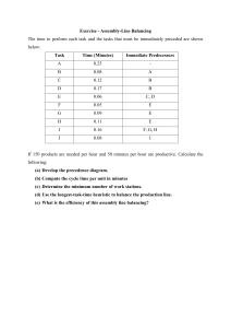 ASSEMBLY LINE BALANCING AND PROCESS LAYOUT