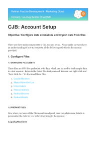 Account Setup Guide: Data Extensions & Contact Builder