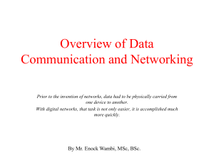 Introduction to Data Comunication an Networking