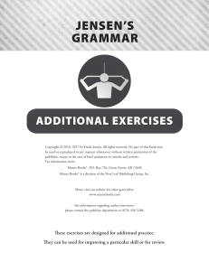 Resources - Jensen's Grammar (Additional Exercises)