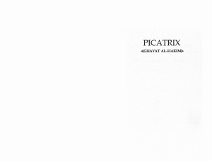 Ghayat Al Hakim - Picatrix The Goal of the Wise vol 1
