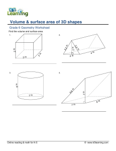 VOUME & SURFACE AREA OF 3D SHAPES