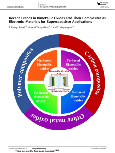 Recent Trends in Bimetallic Oxides and Their Composites as Electrode Materials for Supercapacitor Applications