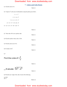 Cubes and Cube Roots Worksheet 5