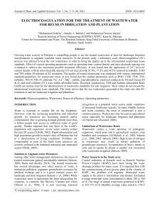 Electrocoagulation for Wastewater Reuse in Irrigation