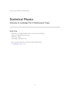 David Tong, Statisti al Physi s (leature notes)
