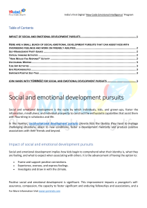 Social and Emotional Development Pursuits