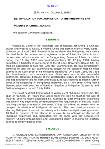 Philippine Bar Admission Case: Vicente D. Ching