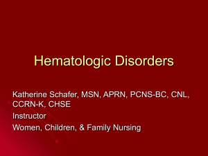 NSG 502 Hematological Alterations SchaferSP21