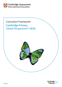 Cambridge Primary Curriculum Framework Primary Global Perspectives