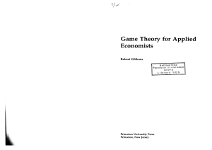 Gibbons - Game Theory for Applied Economists