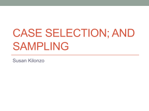 Case selection and Sampling 