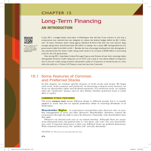 Chapter 15 Long Term Financing An Introduction