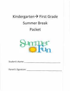 Summer Packet Kindergarten