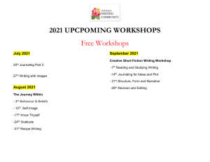 2021 UPCPOMING WORKSHOPS