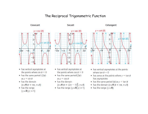 The Reciprocal Trigonometric Function