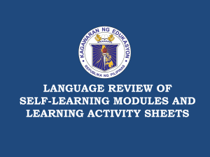 Language Review for Self-Learning Modules