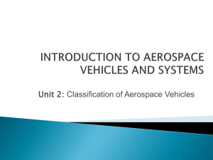 Intro to Aerospace Vehicles  Unit 2 Classification of Aerospace Vehicles