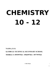 Chemistry 10 - 12