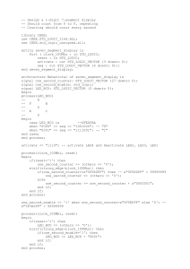 VHDL 7-Segment Display Counter Code