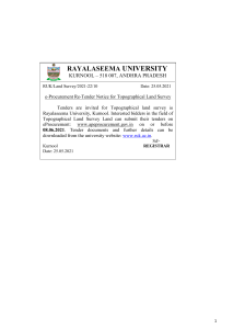 e-Procurement Re-Tender Notice for Topographical Land Survey