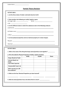 Year 8 Particle Theory & Graphing Revision Worksheet
