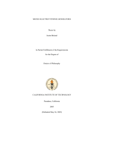 Micro Electret Power Generators Thesis