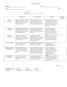 Introductory Rubric
