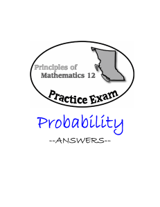 Probability Practice Exam Answers - Math 12