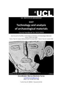 Technology and analysis of archaeological materials