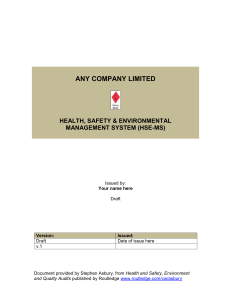 HSE Management System Document | ISO 14001 & 45001