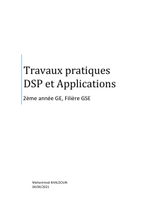 TP TD DSP et Applications gse  