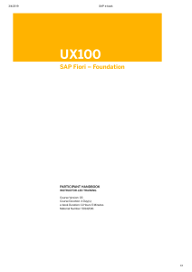 UX100 EN (SAP Fiori - Foundation)