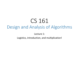 Design and Analysis of Algorithms